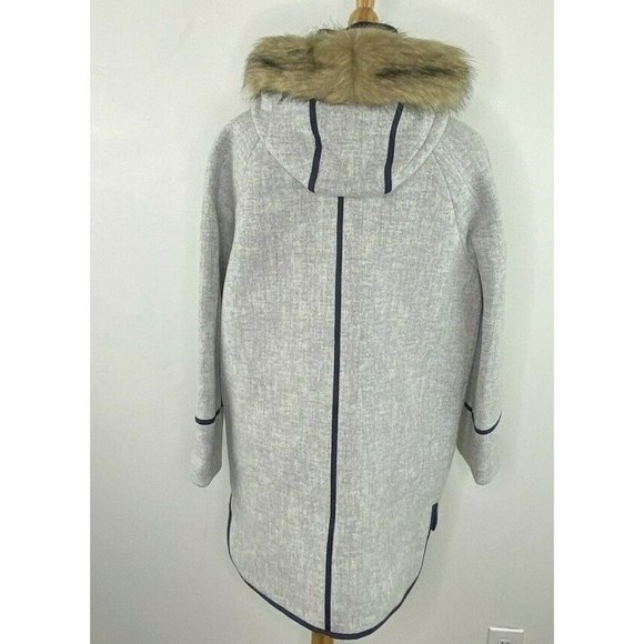 J.Crew $398 Petite Summit Parka Italian Stadium Cloth Wool Dusk Gray Sz P8 BA542 - Picture 4 of 7
